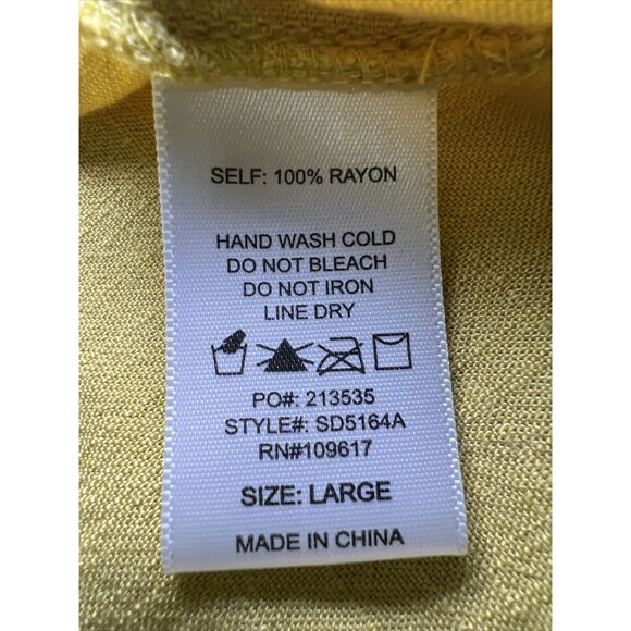 Shinestar Tiered Sundress Size Large Sleeveless Yellow Flowy Wide Straps - Picture 9 of 9